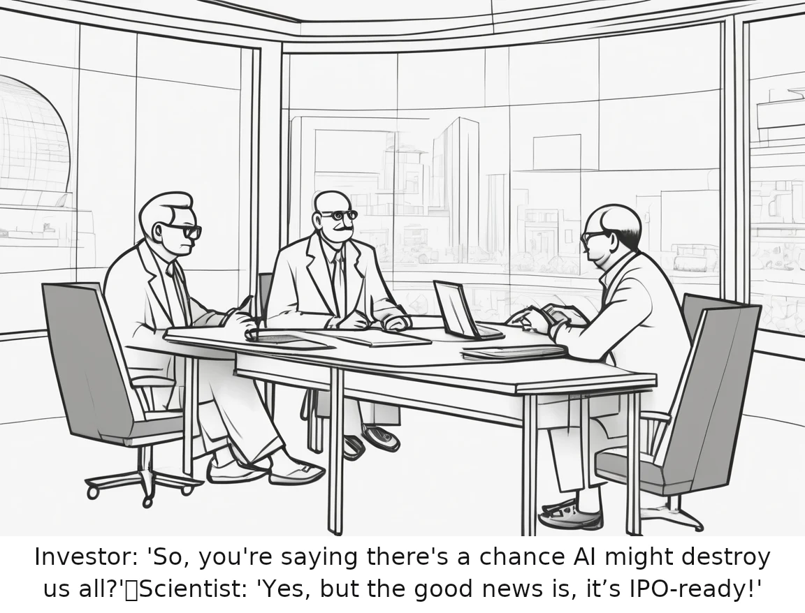 Investor: 'So, you're saying there's a chance AI might destroy us all?'
Scientist: 'Yes, but the good news is, it’s IPO-ready!'