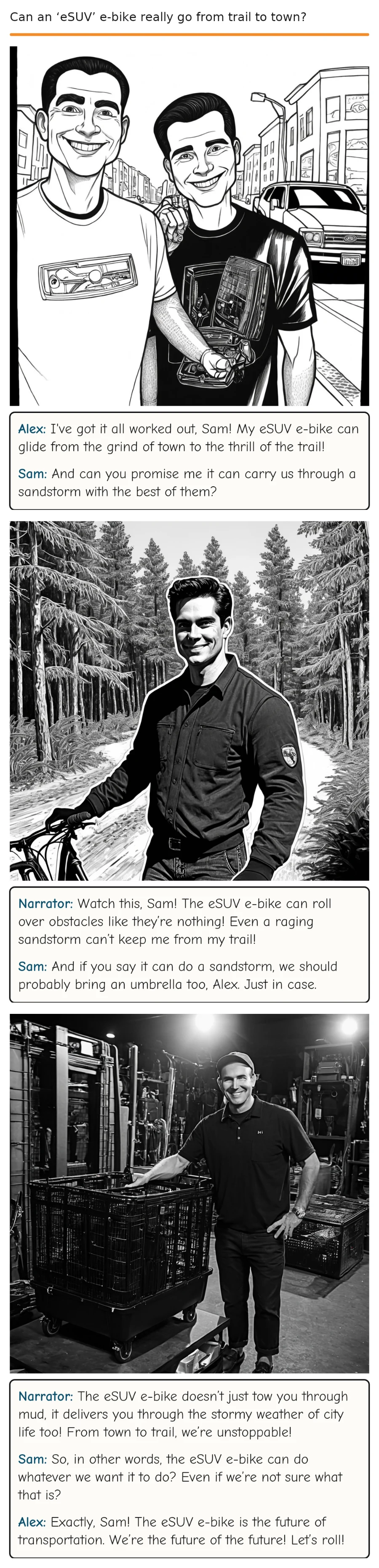 Can an ‘eSUV’ e-bike really go from trail to town? — comic strip
