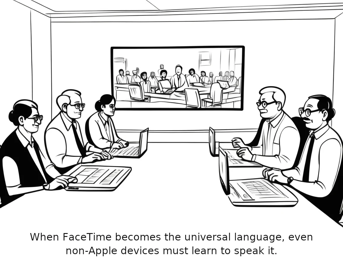 When FaceTime becomes the universal language, even non-Apple devices must learn to speak it.