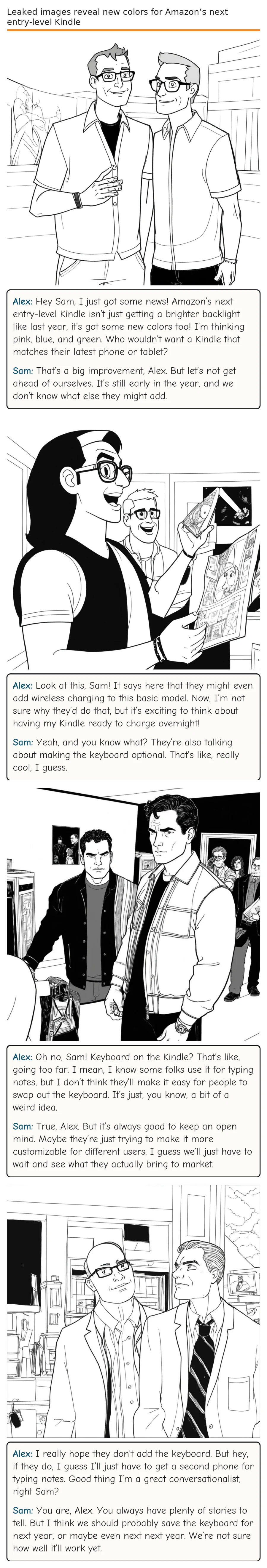 Leaked images reveal new colors for Amazon’s next entry-level Kindle — comic strip
