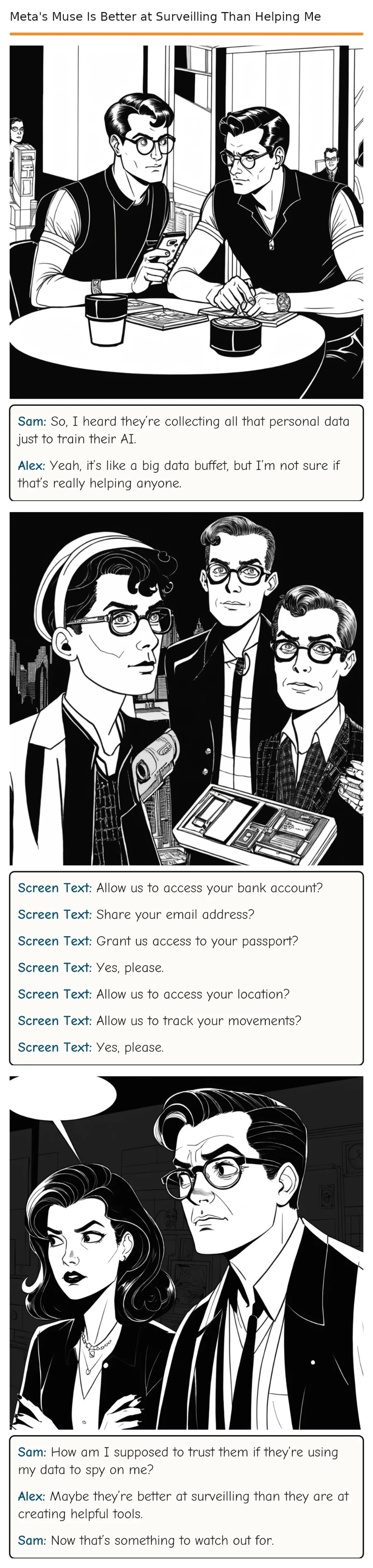 Meta's Muse Is Better at Surveilling Than Helping Me — comic strip