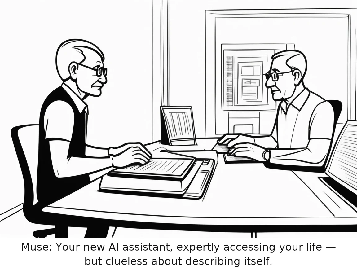 Muse: Your new AI assistant, expertly accessing your life — but clueless about describing itself.