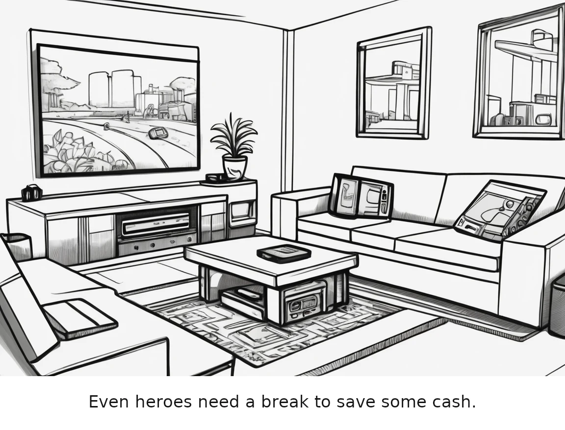 Even heroes need a break to save some cash.