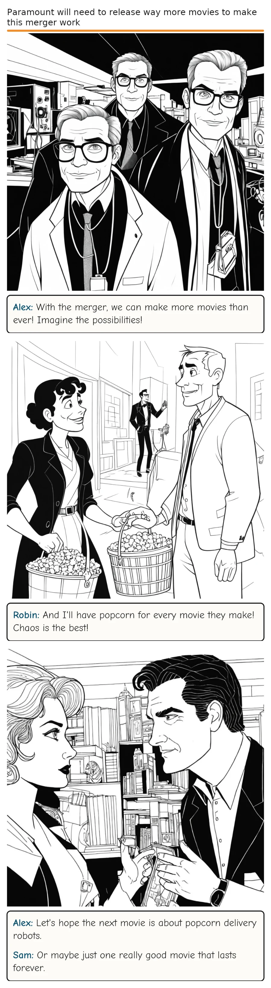 Paramount will need to release way more movies to make this merger work — comic strip