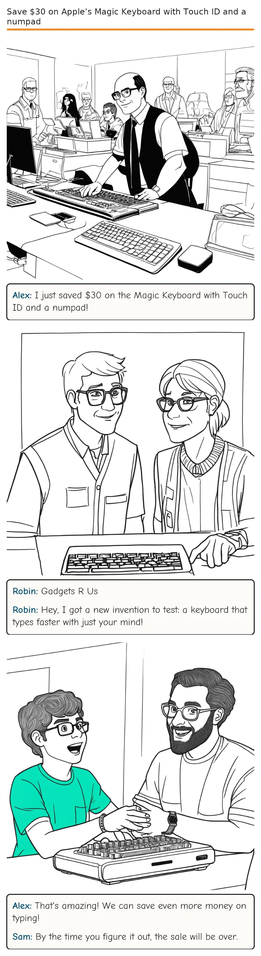 Save $30 on Apple’s Magic Keyboard with Touch ID and a numpad — comic strip