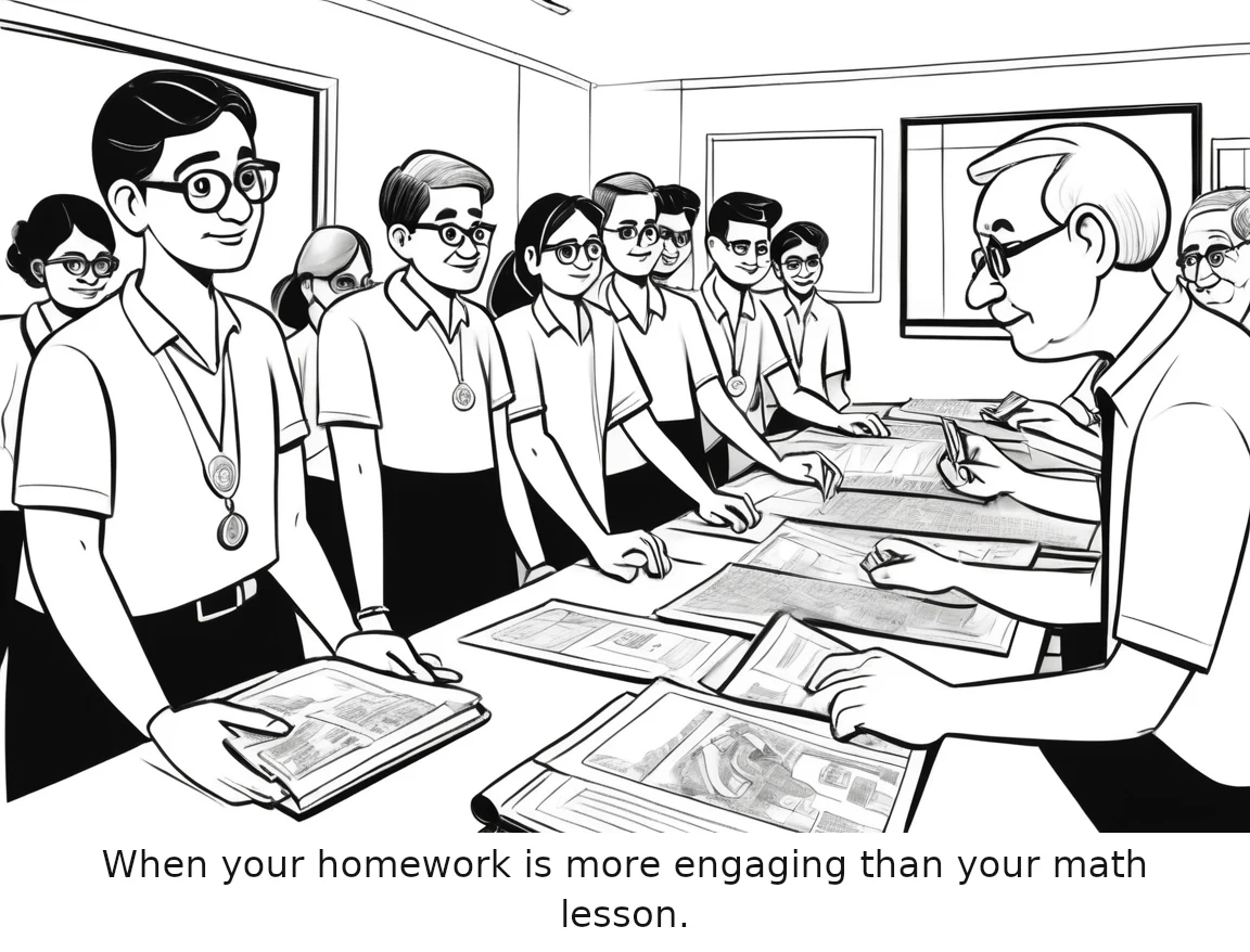 When your homework is more engaging than your math lesson.