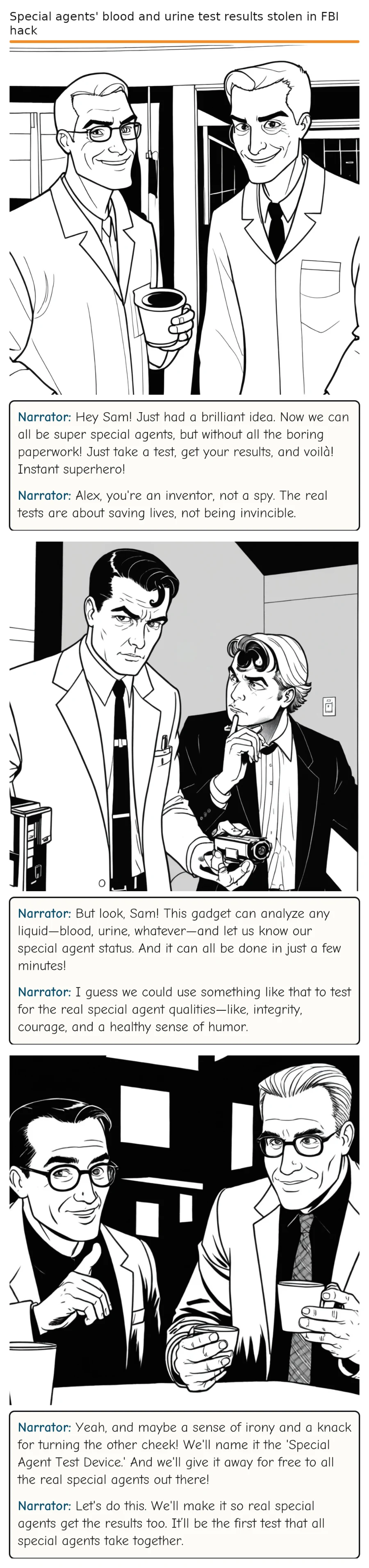 Special agents' blood and urine test results stolen in FBI hack — comic strip