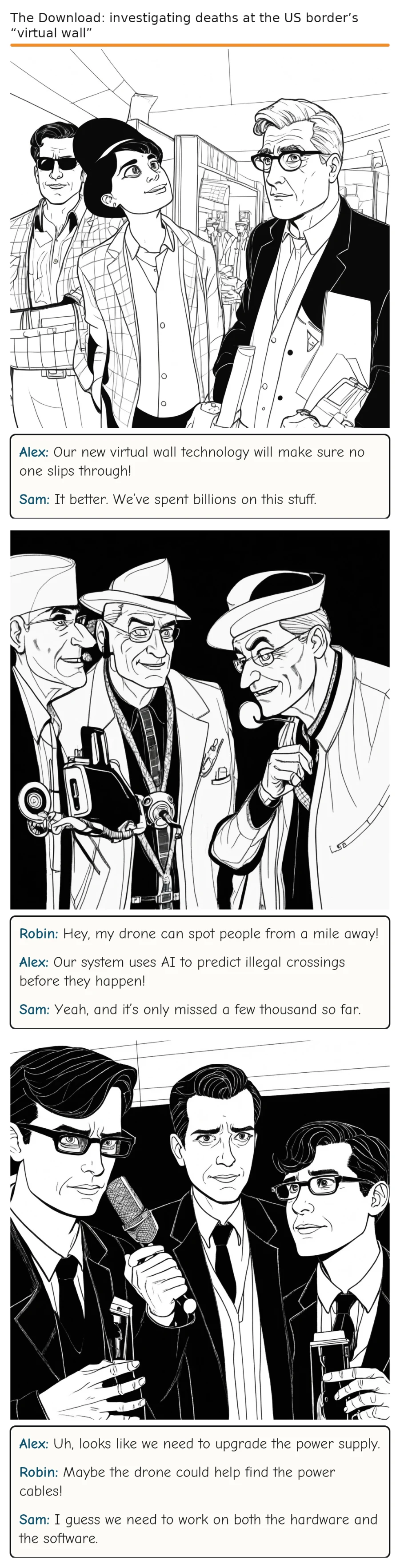 The Download: investigating deaths at the US border’s “virtual wall” — comic strip