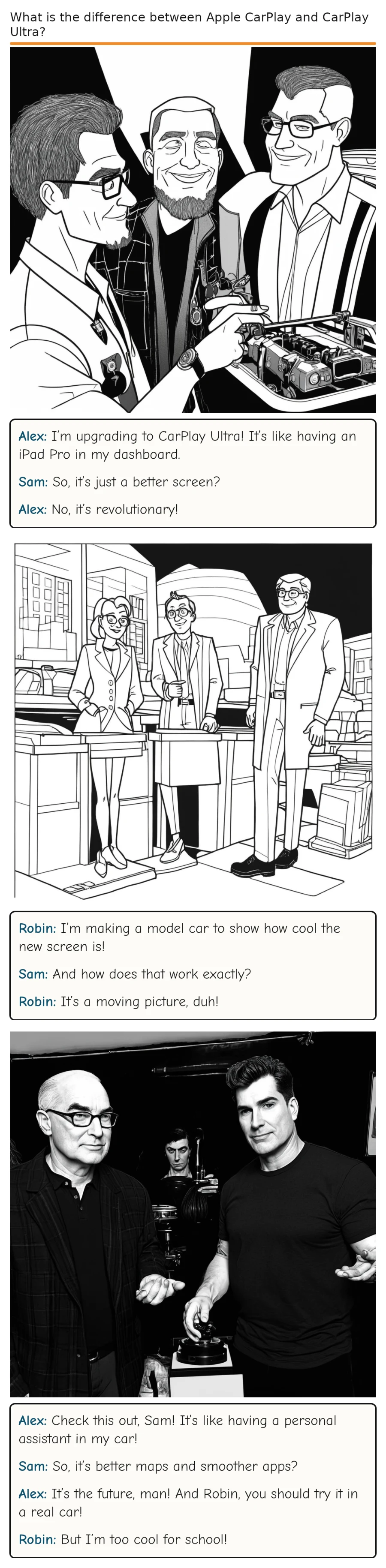 What is the difference between Apple CarPlay and CarPlay Ultra? — comic strip