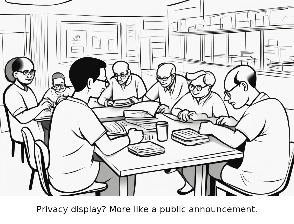 Privacy display? More like a public announcement.