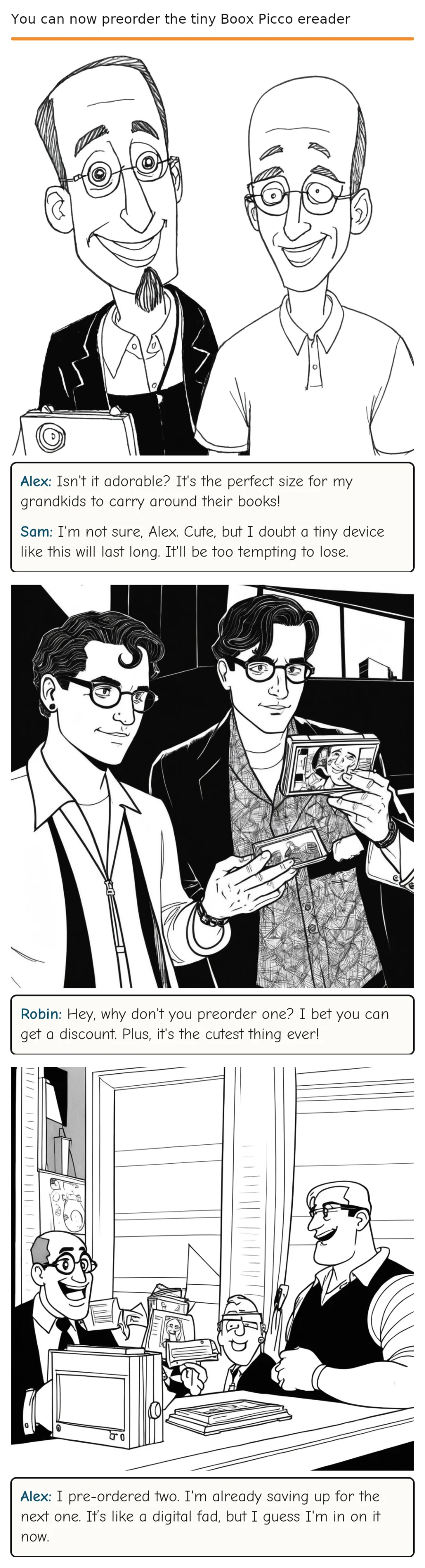 You can now preorder the tiny Boox Picco ereader — comic strip
