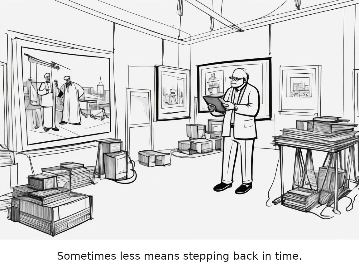 Sometimes less means stepping back in time.