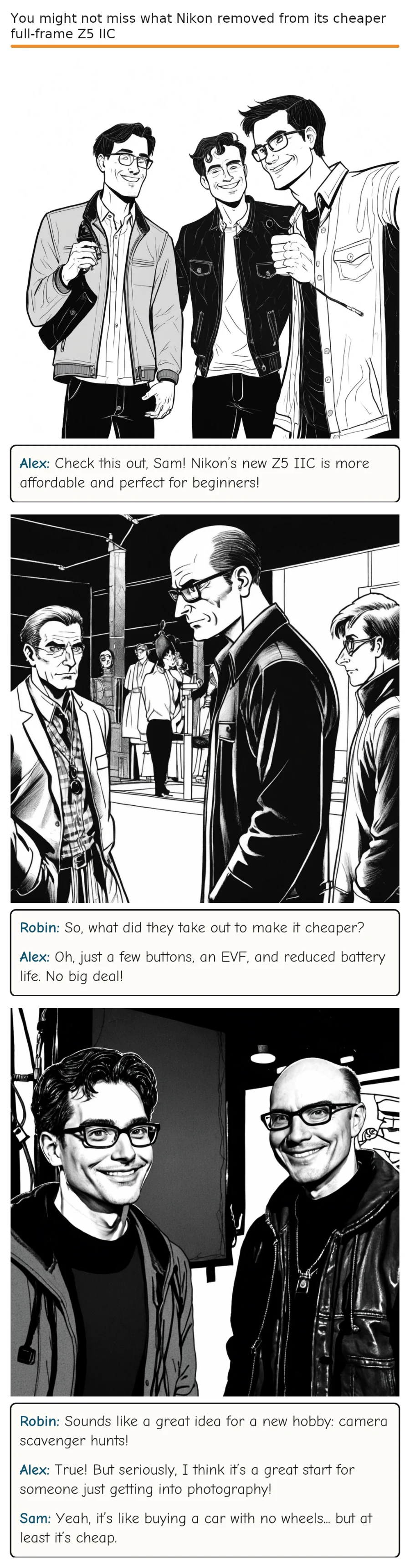 You might not miss what Nikon removed from its cheaper full-frame Z5 IIC — comic strip