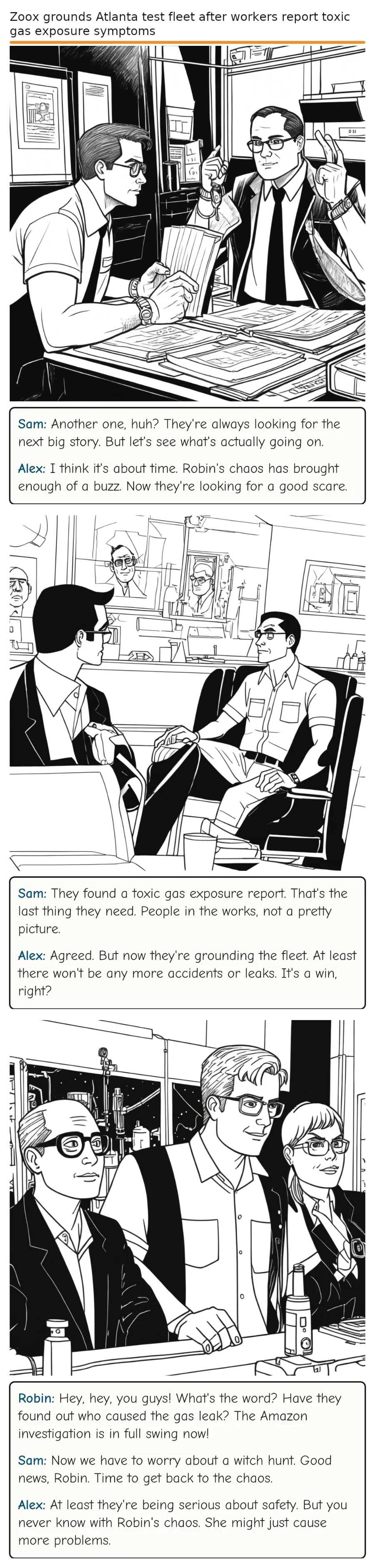 Zoox grounds Atlanta test fleet after workers report toxic gas exposure symptoms — comic strip